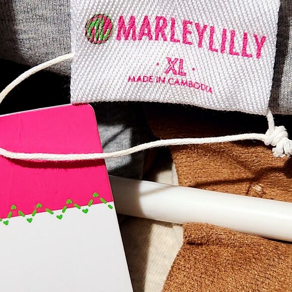 Marleylilly Sweatshirt For Women Size XL Gray And Beige Color Front Buttons - Picture 9 of 12